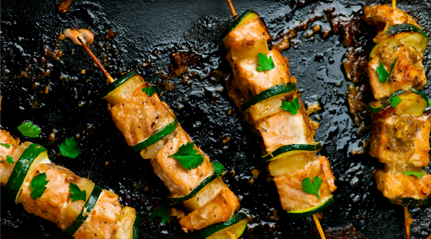 salmon skewers
