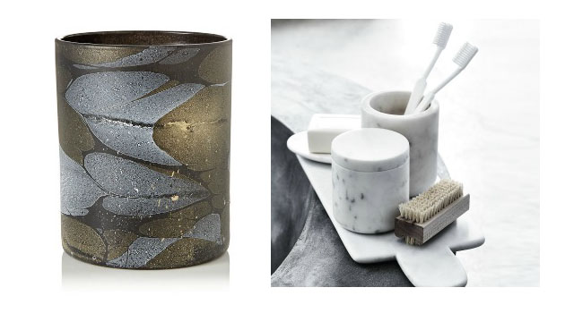 candle and bathroom accessories