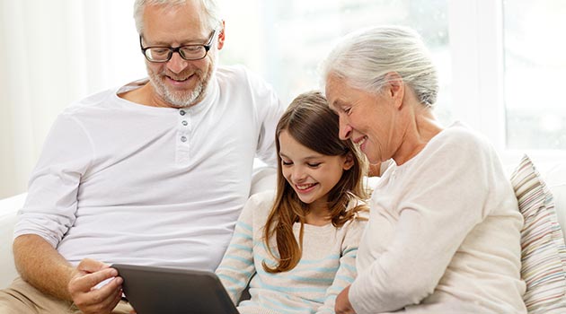 family on computer