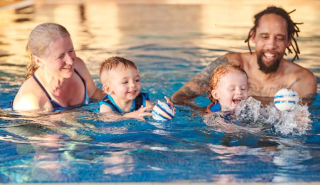 Swimming with grandchildren