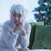 woman alone at christmas