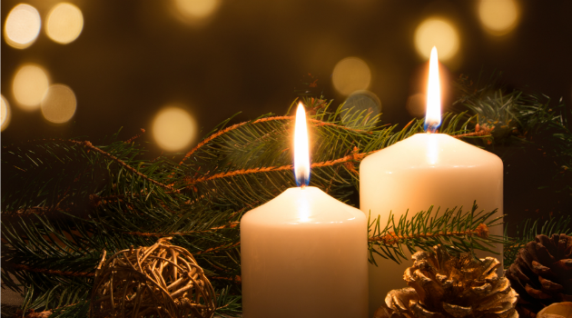 candles at christmas