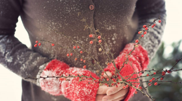 woman with berries
