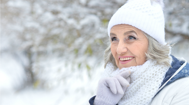 woman outdoors in winter