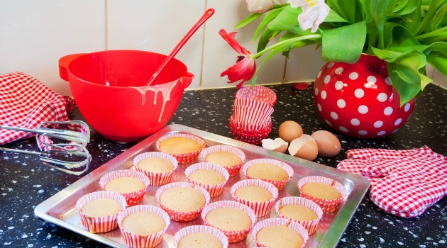messy cake-making