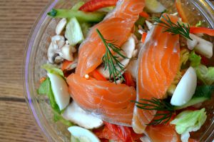 salmon quail eggs