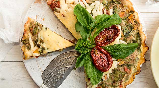 chicken pepper and parmesan tart
