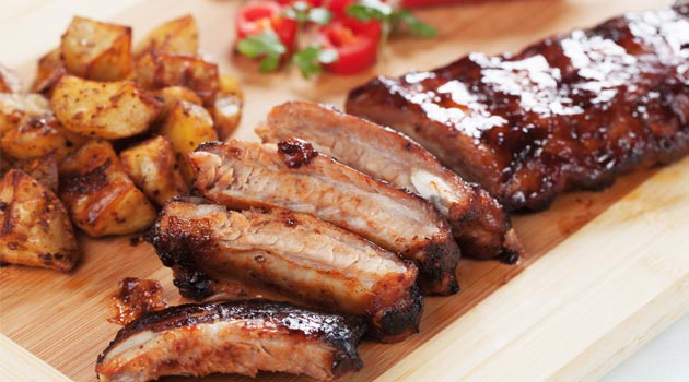 Crisp pork belly slices in BBQ sauce recipe