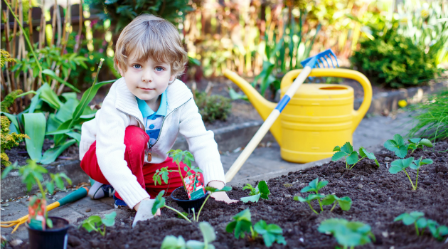 Child and plant