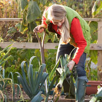 mature woman gardening