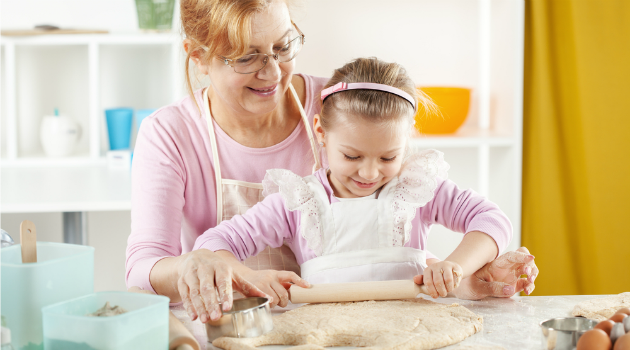 Baking with grandchildren