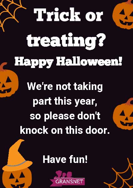 no trick or treat poster