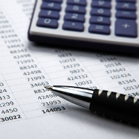 calculator and pen