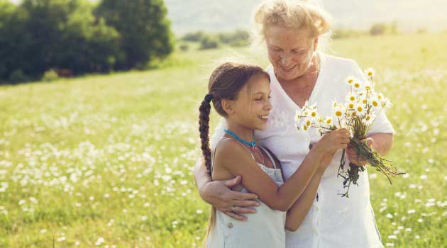 grandmother and child