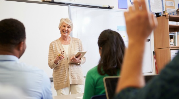 senior woman teaching