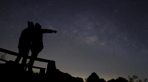 couple watching stars
