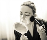 Applying makeup
