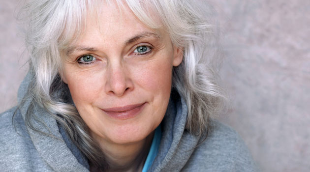 senior woman grey hair