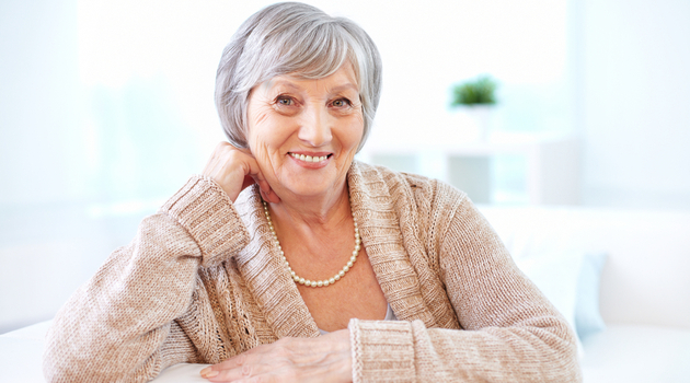 attractive senior woman smiling