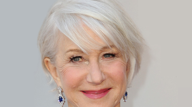 Helen Mirren with a long pixie cut