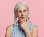 senior woman grey plaits
