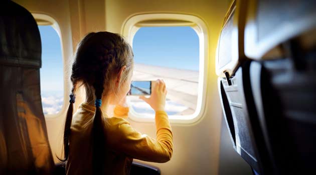 child on a plane