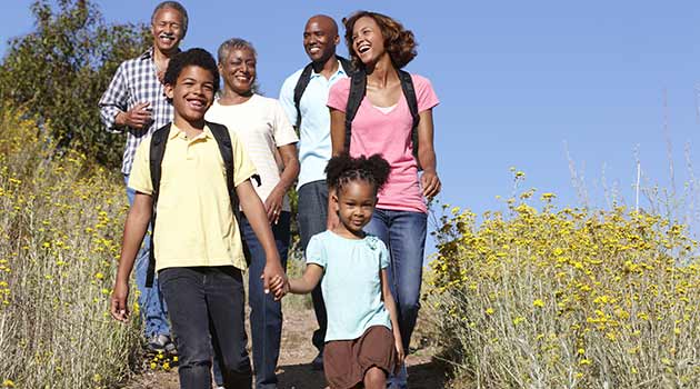 family walking holiday