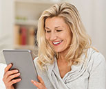 woman on tablet